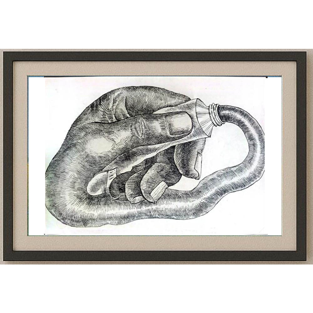 Ali Divandari 29x21cm Orijinal Karikatür BOD01706