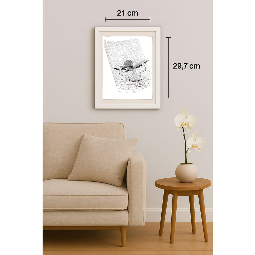 Ali Divandari 29x21cm Orijinal Karikatür BOD01707