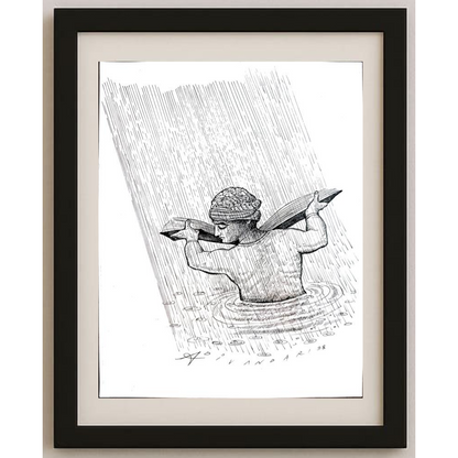 Ali Divandari 29x21cm Orijinal Karikatür BOD01707