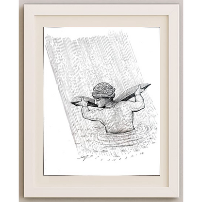 Ali Divandari 29x21cm Orijinal Karikatür BOD01707