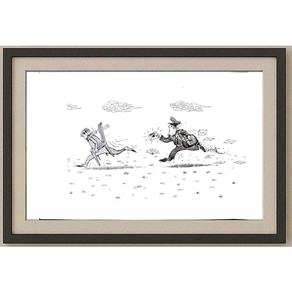 Ali Divandari 29x21cm Orijinal Karikatür BOD01708