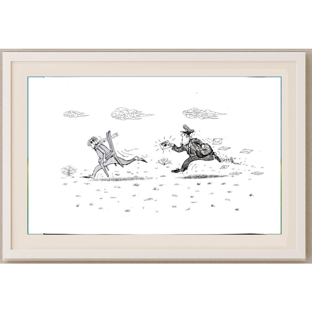 Ali Divandari 29x21cm Orijinal Karikatür BOD01708