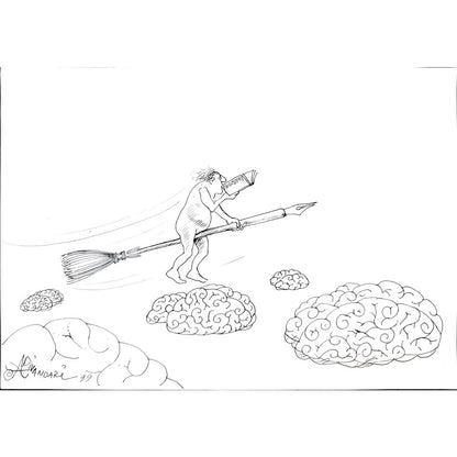 Ali Divandari 29x21cm Orijinal Karikatür BOD01709