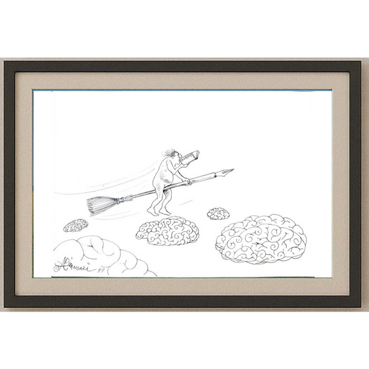 Ali Divandari 29x21cm Orijinal Karikatür BOD01709