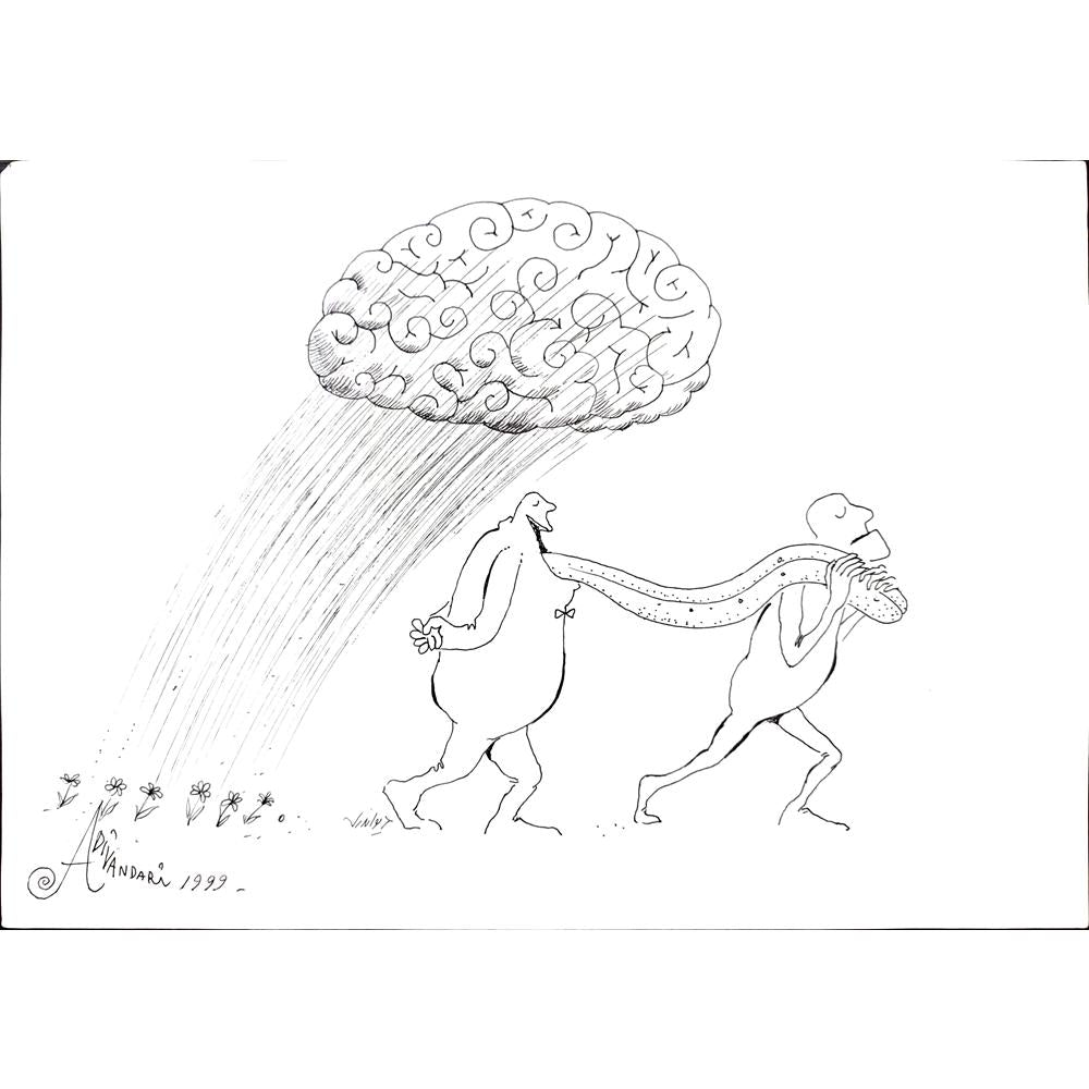 Ali Divandari 29x21cm Orijinal Karikatür BOD01710