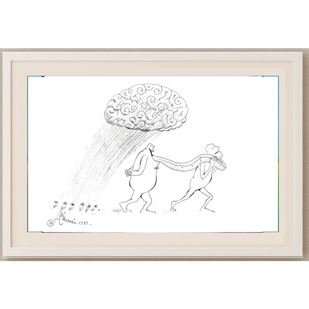 Ali Divandari 29x21cm Orijinal Karikatür BOD01710