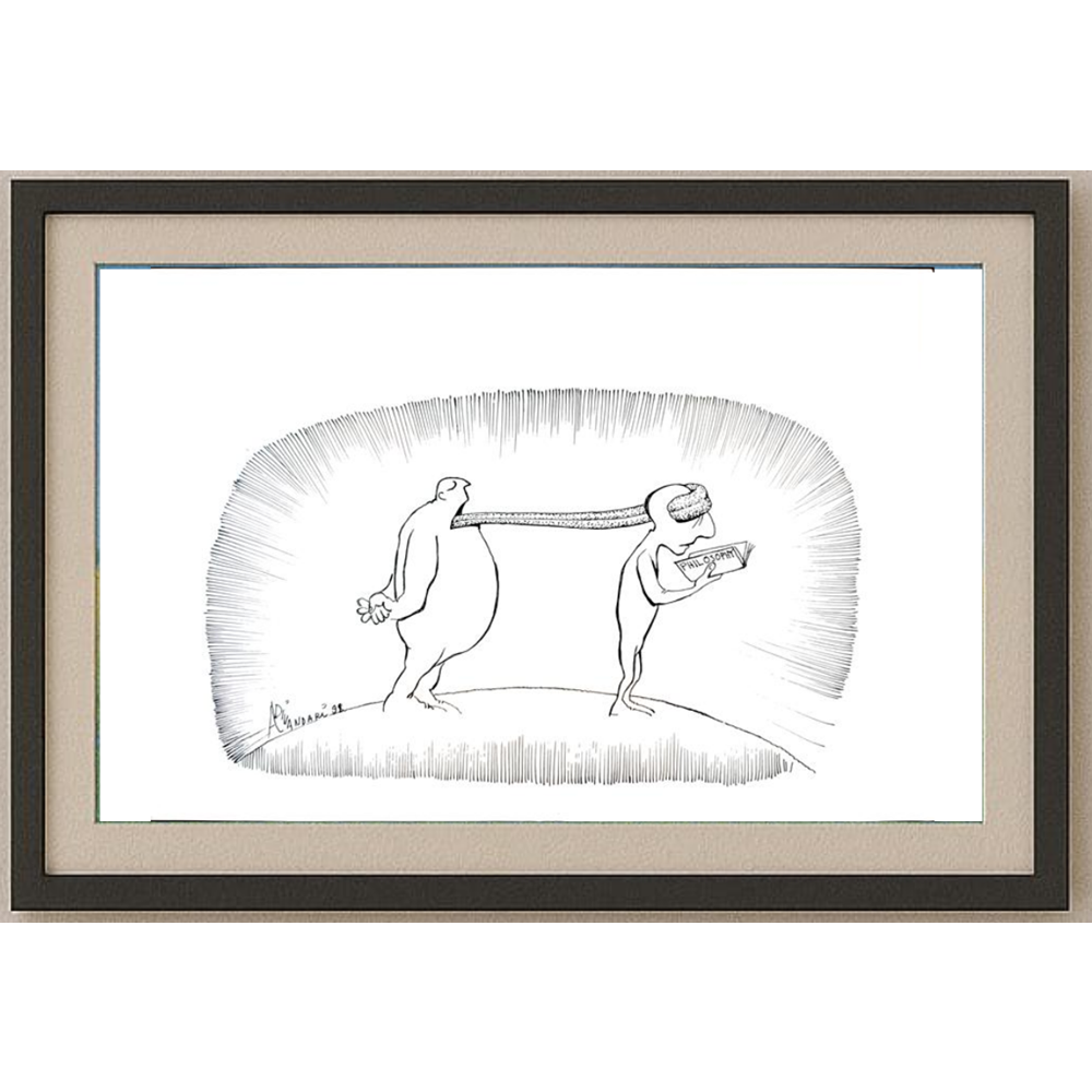 Ali Divandari 29x21cm Orijinal Karikatür BOD01711