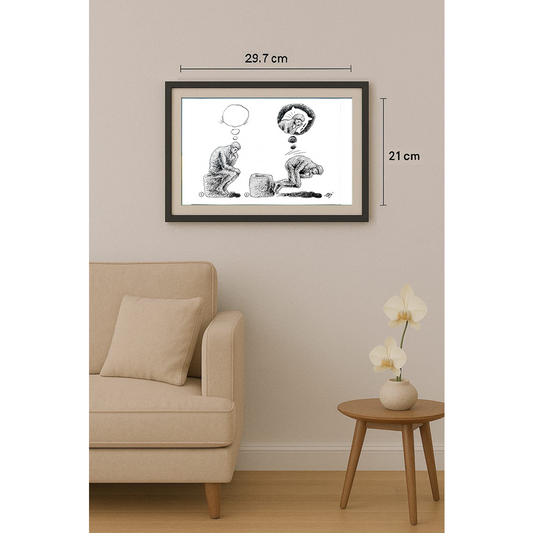 Julian Pena Pai 29x21cm Orijinal Karikatür BOD01713