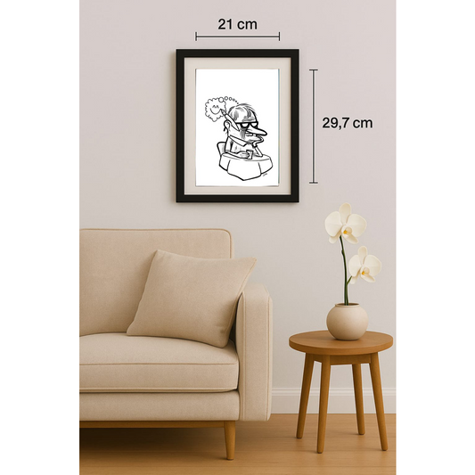 Francisco Juska Filho 29x21cm Orijinal Karikatür BOD01743
