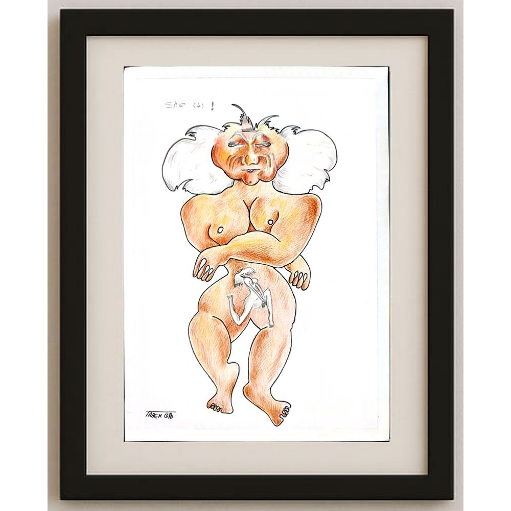 Tarek Seliem Mikhail 35x25cm Orijinal Karikatür BOD01769