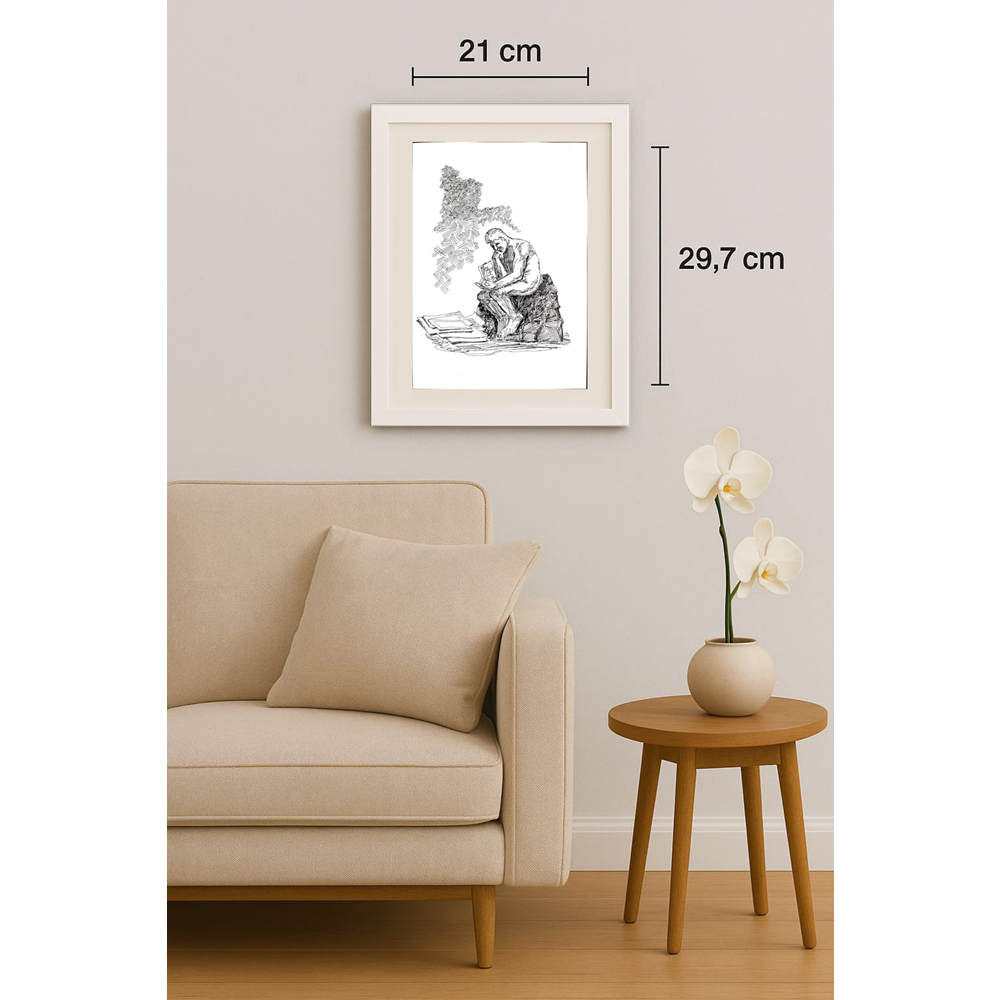 Mikael Botscharov 29x21cm Orijinal Karikatür BOD01770