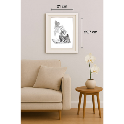 Mikael Botscharov 29x21cm Orijinal Karikatür BOD01770