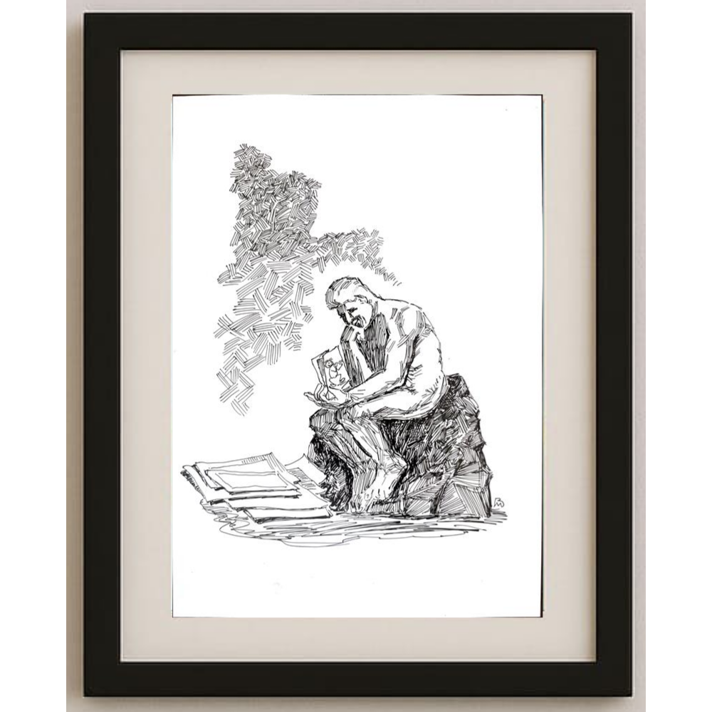 Mikael Botscharov 29x21cm Orijinal Karikatür BOD01770