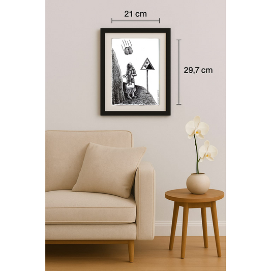 Porumbita Mihaita 29x21cm Orijinal Karikatür BOD01771