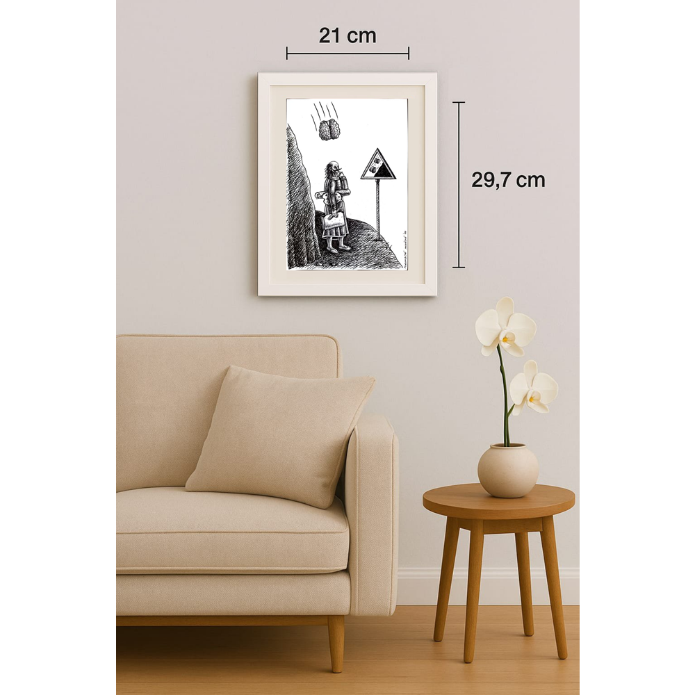 Porumbita Mihaita 29x21cm Orijinal Karikatür BOD01771