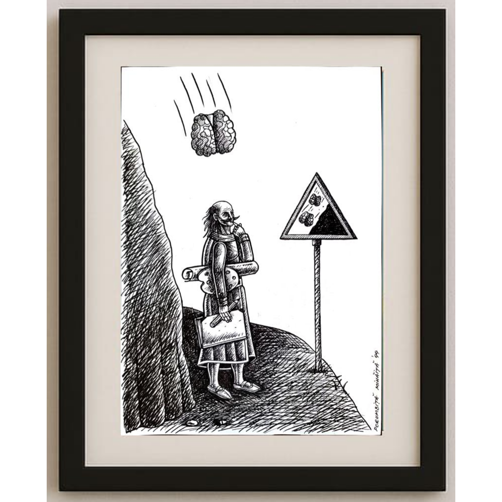 Porumbita Mihaita 29x21cm Orijinal Karikatür BOD01771