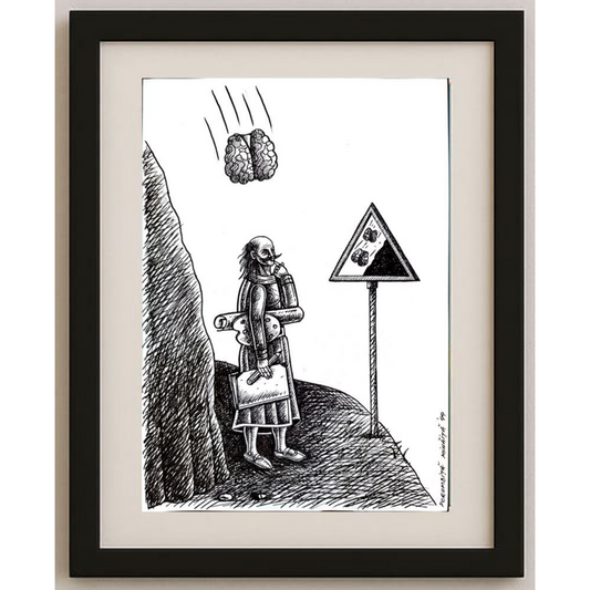 Porumbita Mihaita 29x21cm Orijinal Karikatür BOD01771