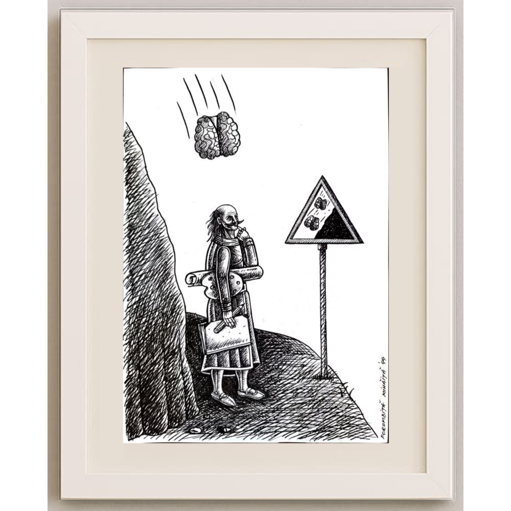 Porumbita Mihaita 29x21cm Orijinal Karikatür BOD01771