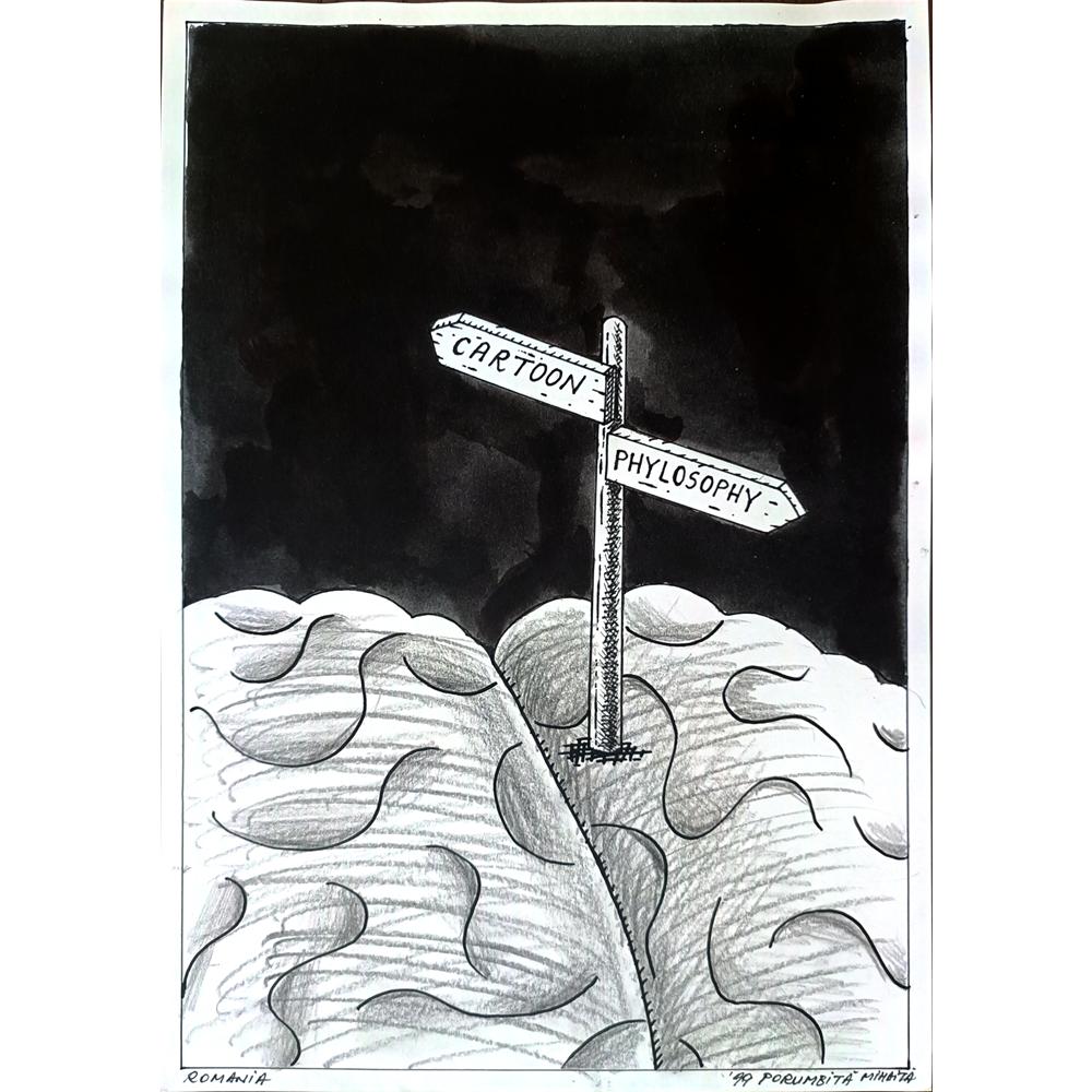 Porumbita Mihaita 29x21cm Orijinal Karikatür BOD01772