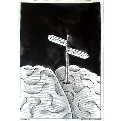 Porumbita Mihaita 29x21cm Orijinal Karikatür BOD01772