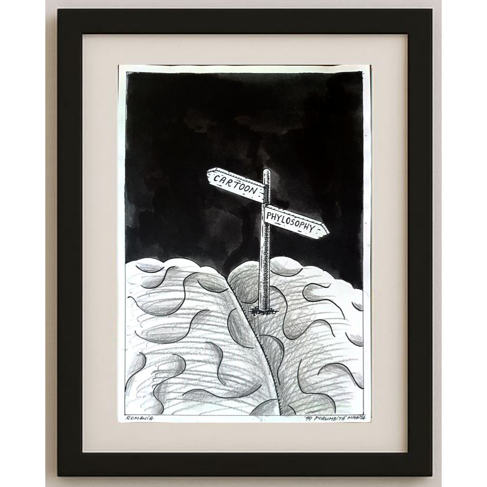 Porumbita Mihaita 29x21cm Orijinal Karikatür BOD01772