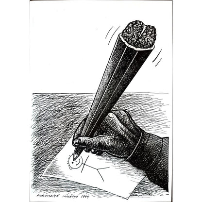 Porumbita Mihaita 29x21cm Orijinal Karikatür BOD01775