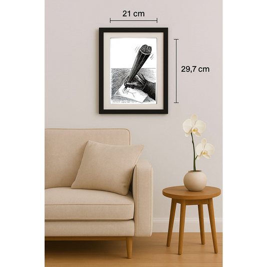 Porumbita Mihaita 29x21cm Orijinal Karikatür BOD01775