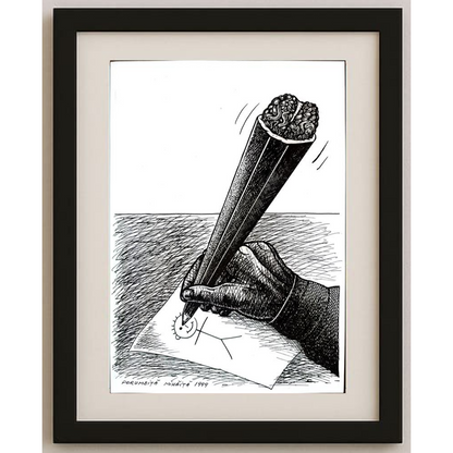 Porumbita Mihaita 29x21cm Orijinal Karikatür BOD01775