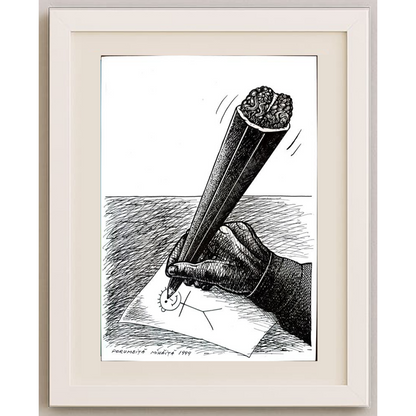 Porumbita Mihaita 29x21cm Orijinal Karikatür BOD01775