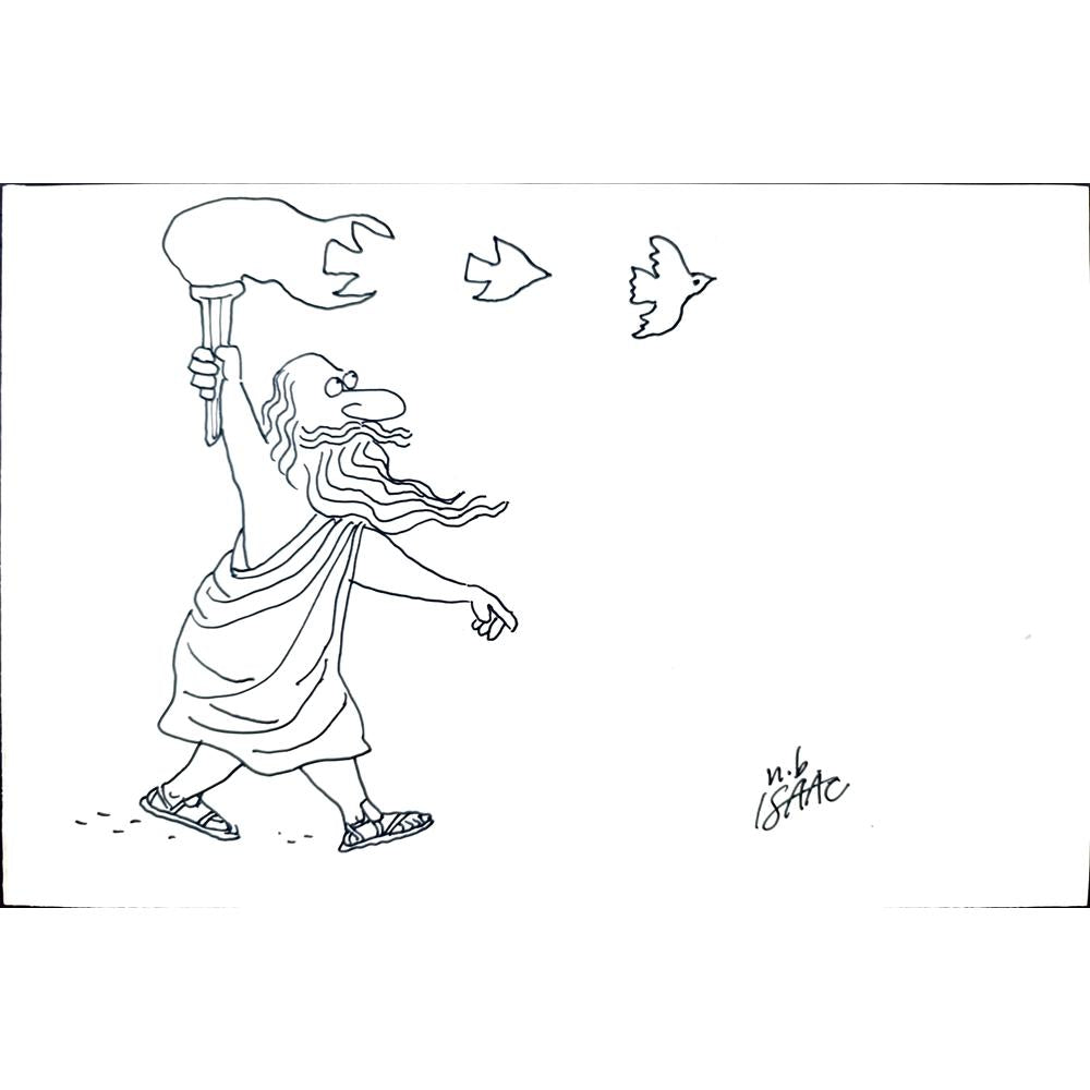 Norman İsaac 22x14cm Orijinal Karikatür BOD01779