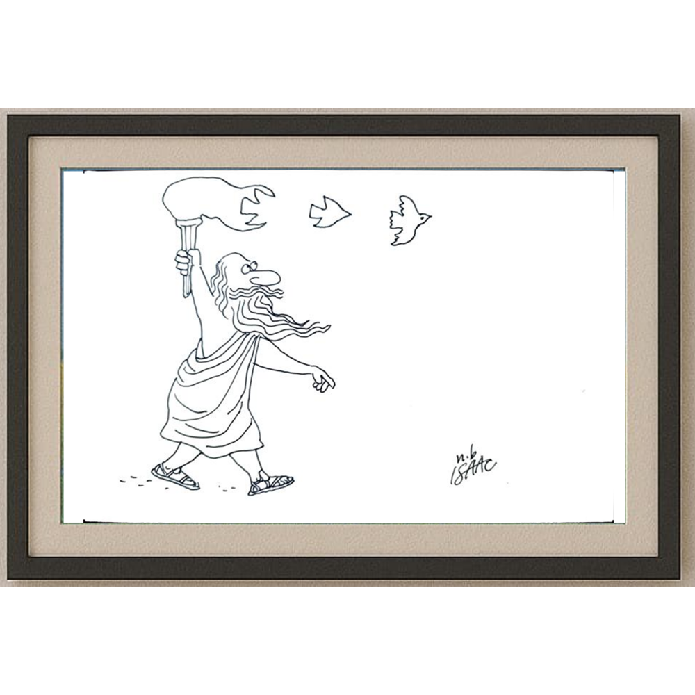 Norman İsaac 22x14cm Orijinal Karikatür BOD01779