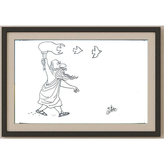 Norman İsaac 22x14cm Orijinal Karikatür BOD01779