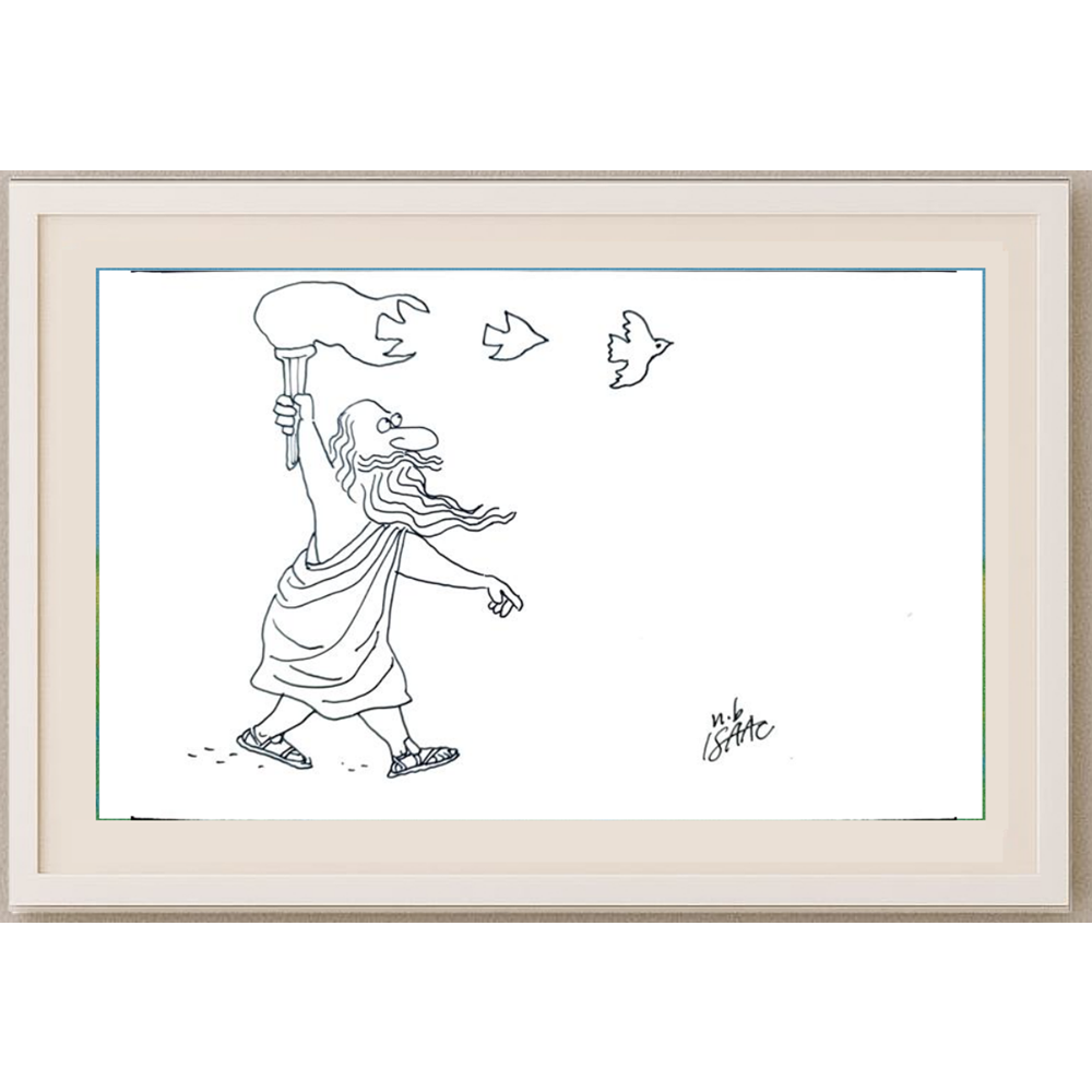 Norman İsaac 22x14cm Orijinal Karikatür BOD01779