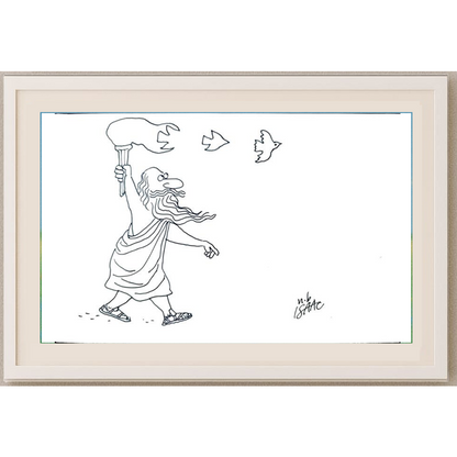 Norman İsaac 22x14cm Orijinal Karikatür BOD01779