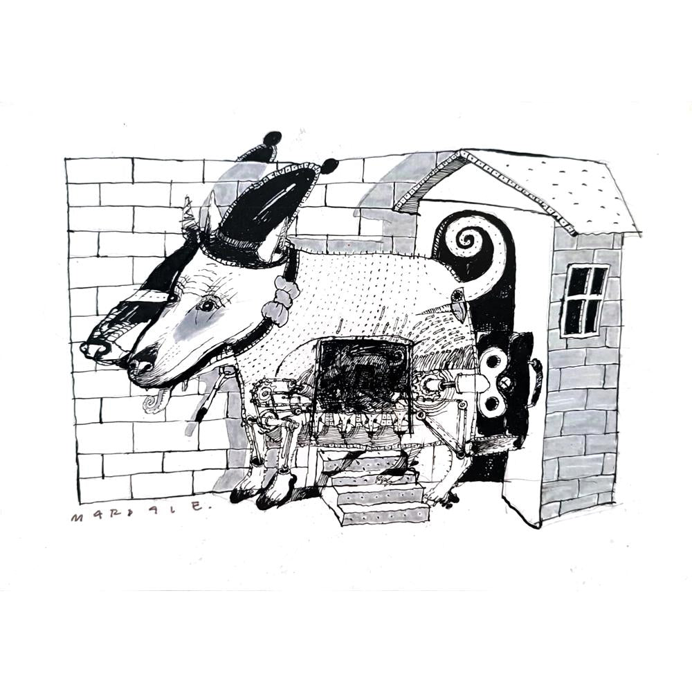 La Intrerupere 17x12cm Orijinal Karikatür BOD01784