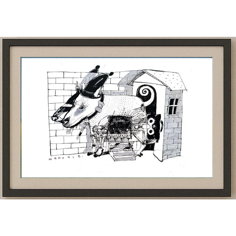 La Intrerupere 17x12cm Orijinal Karikatür BOD01784