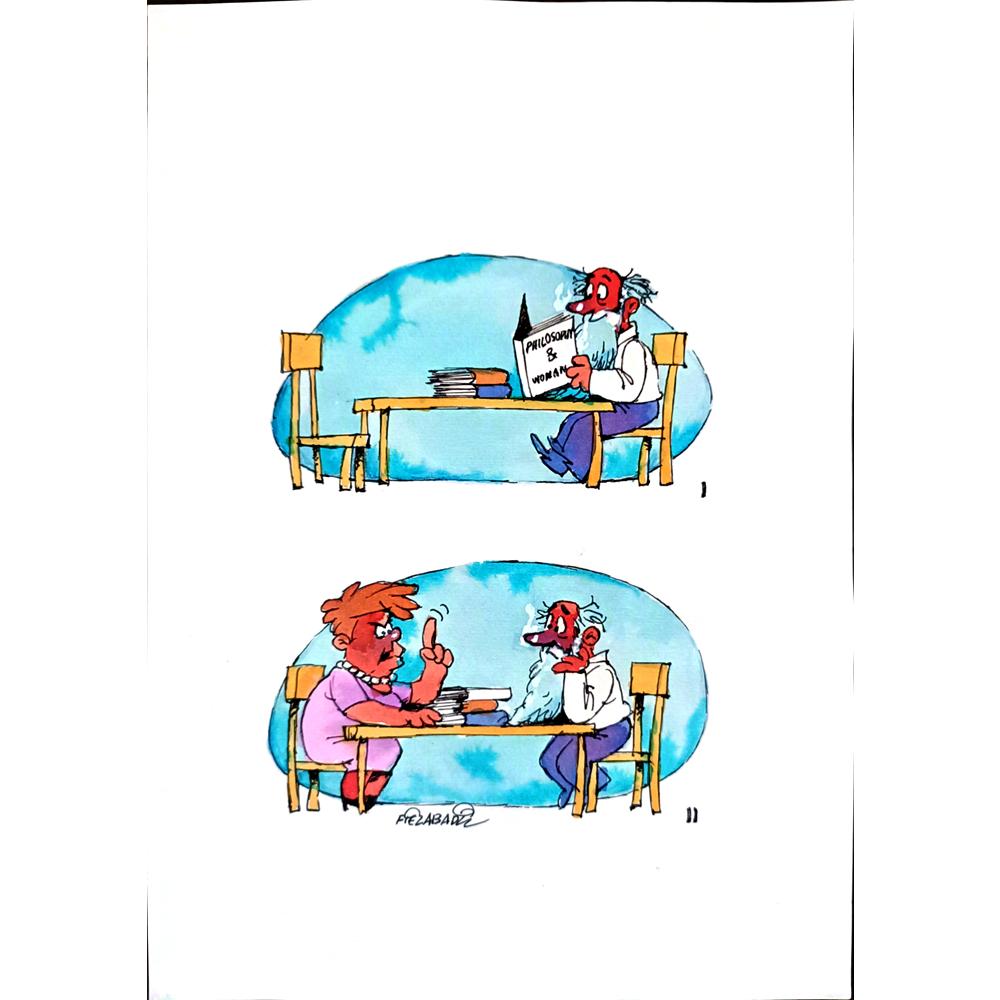 Mohammed Fiezabadi 29x21cm Orijinal Karikatür BOD01788