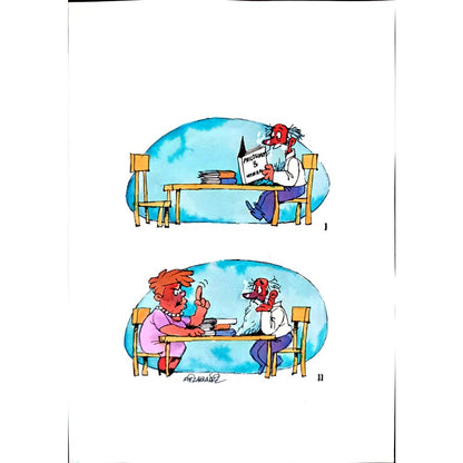 Mohammed Fiezabadi 29x21cm Orijinal Karikatür BOD01788