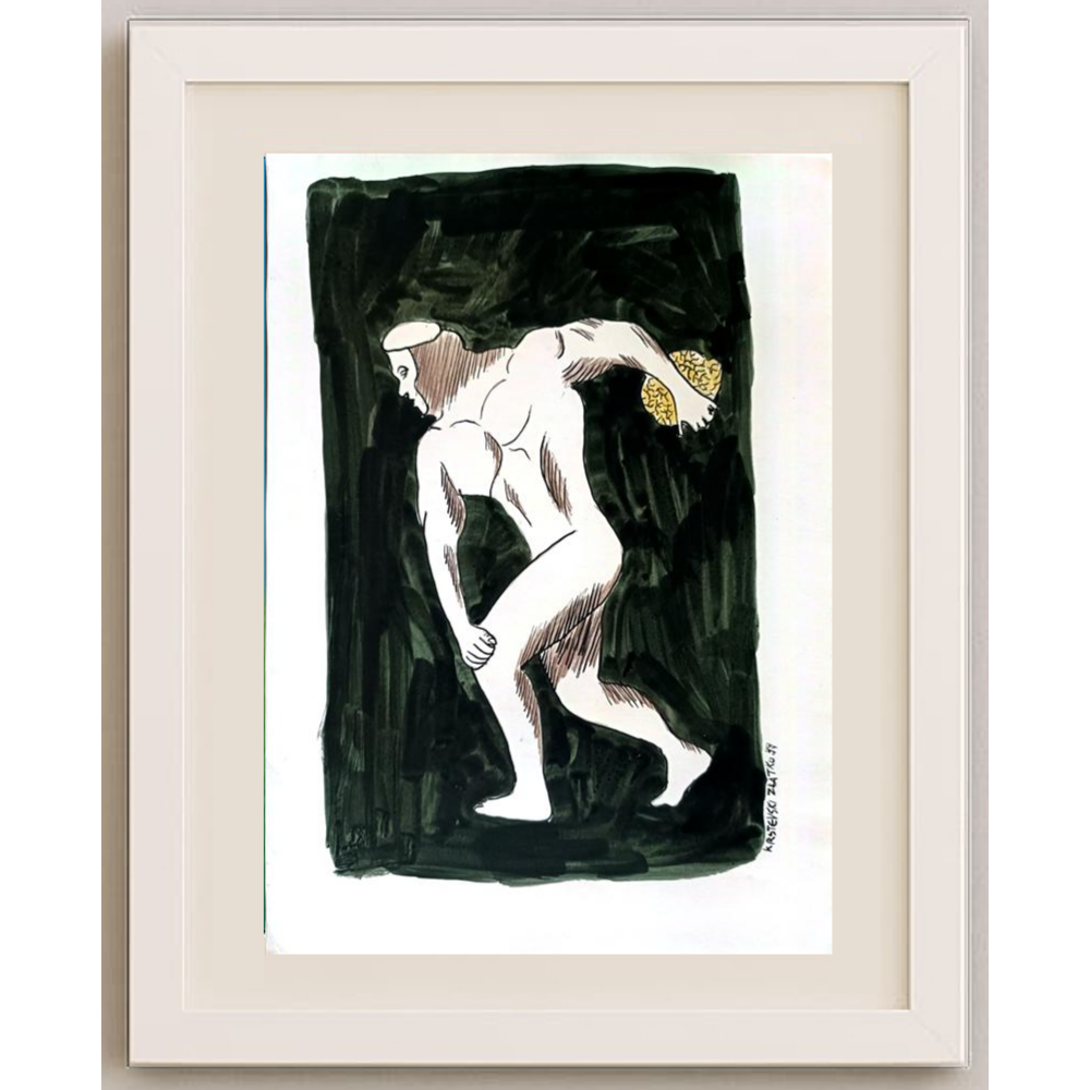 Zlatko Krstevski 30x23cm Orijinal Karikatür BOD01791