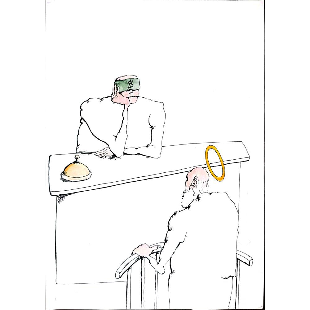 Tsocho Peev 29x21cm Orijinal Karikatür BOD01795