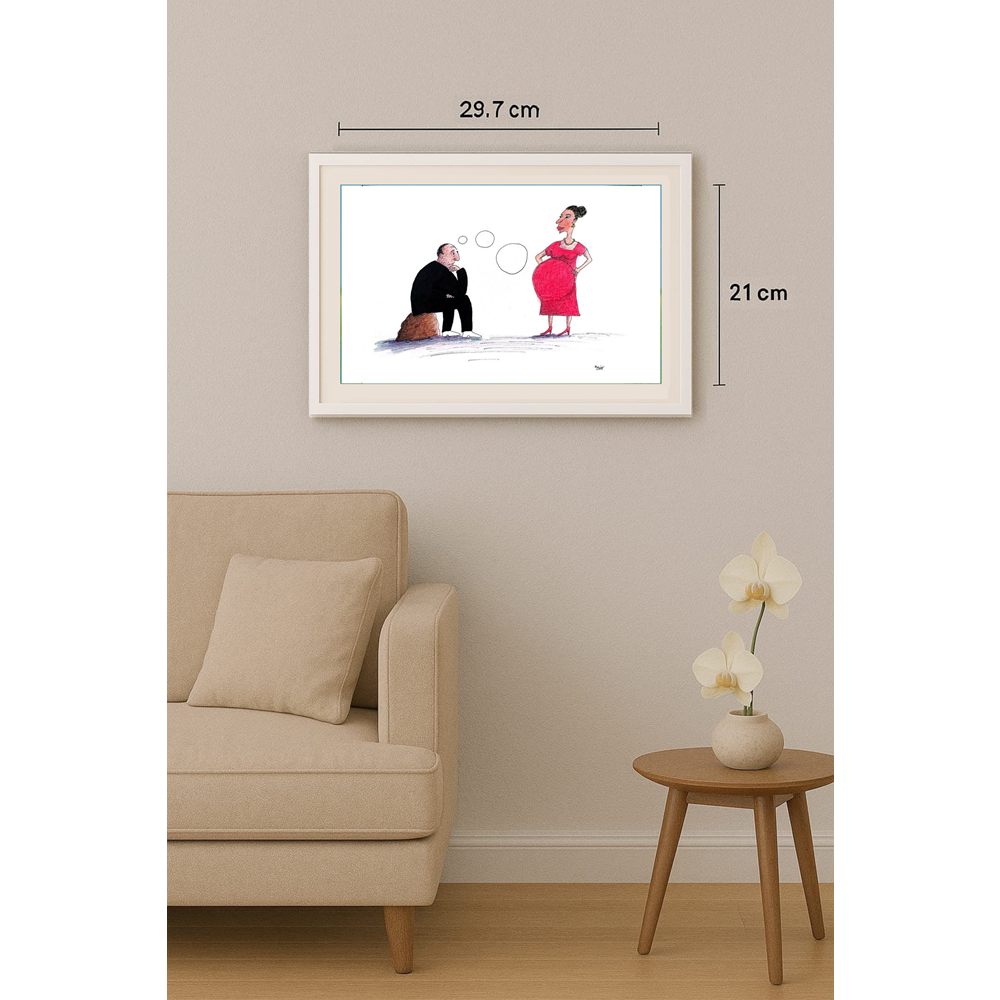 Masoud Ziaei Zardkhashosei 29x21cm Orijinal Karikatür BOD01798