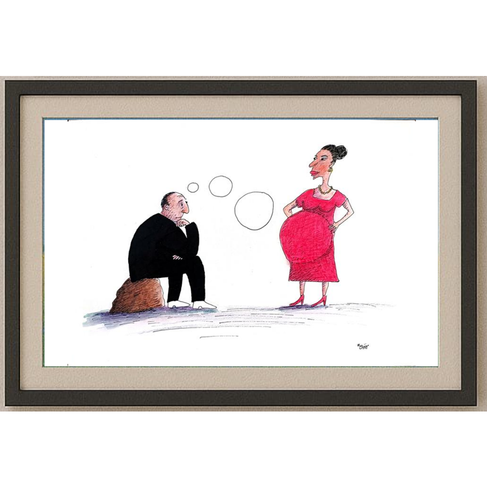 Masoud Ziaei Zardkhashosei 29x21cm Orijinal Karikatür BOD01798