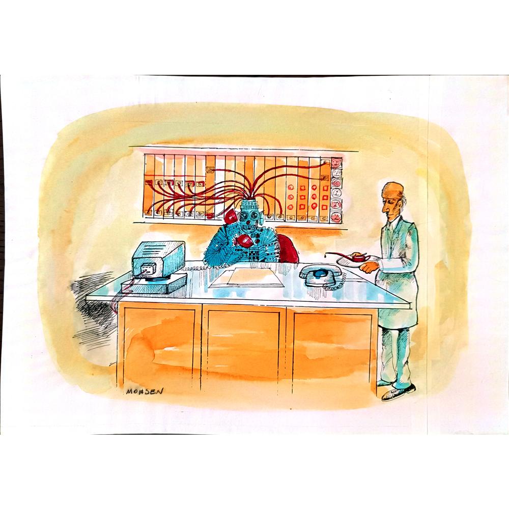 Mohsen Divandari 29x21cm Orijinal Karikatür BOD01810