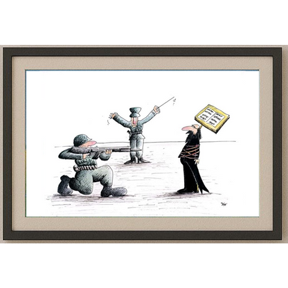 Masoud Ziaei Zardkhashosei 29x21cm Orijinal Karikatür BOD01823