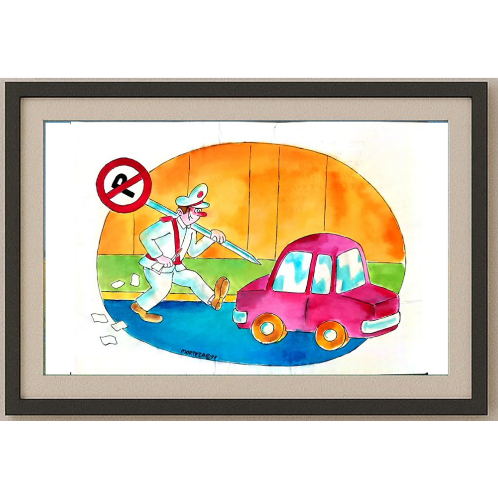 Morteza Azarkheil 29x21cm Orijinal Karikatür BOD01824