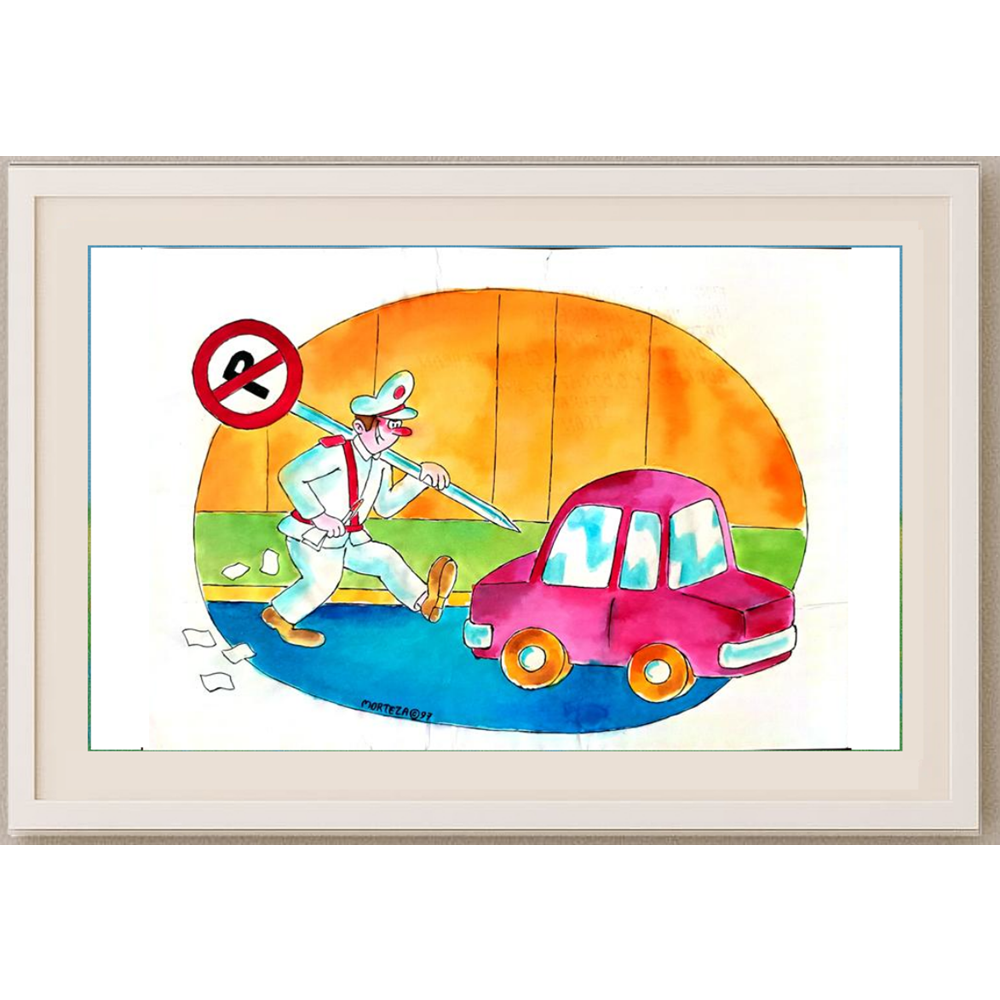 Morteza Azarkheil 29x21cm Orijinal Karikatür BOD01824