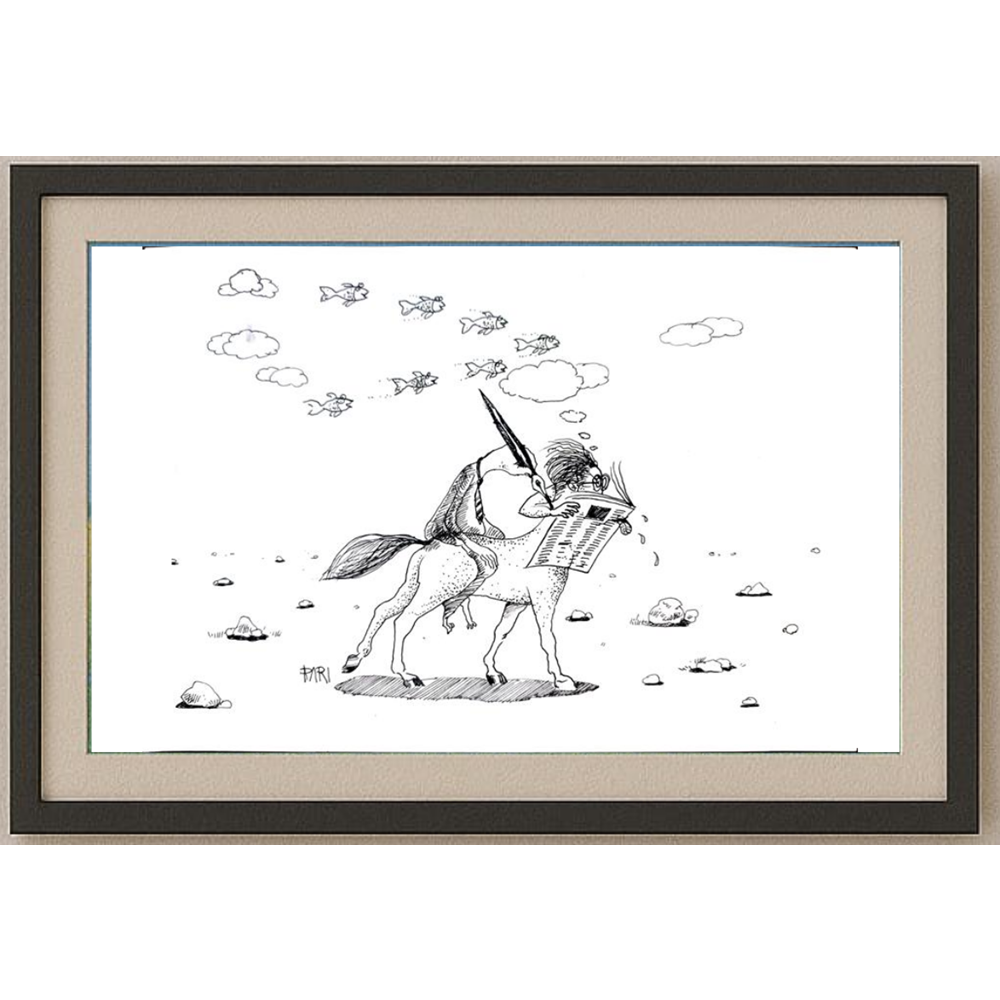 Pari Mohammad Nabi 29x21cm Orijinal Karikatür BOD01841