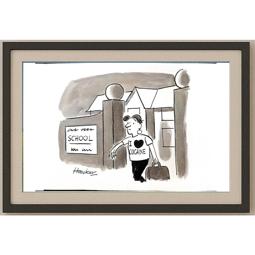 David Hawker 29x21cm Orijinal Karikatür BOD01842