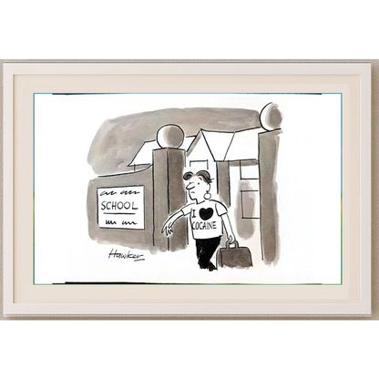 David Hawker 29x21cm Orijinal Karikatür BOD01842
