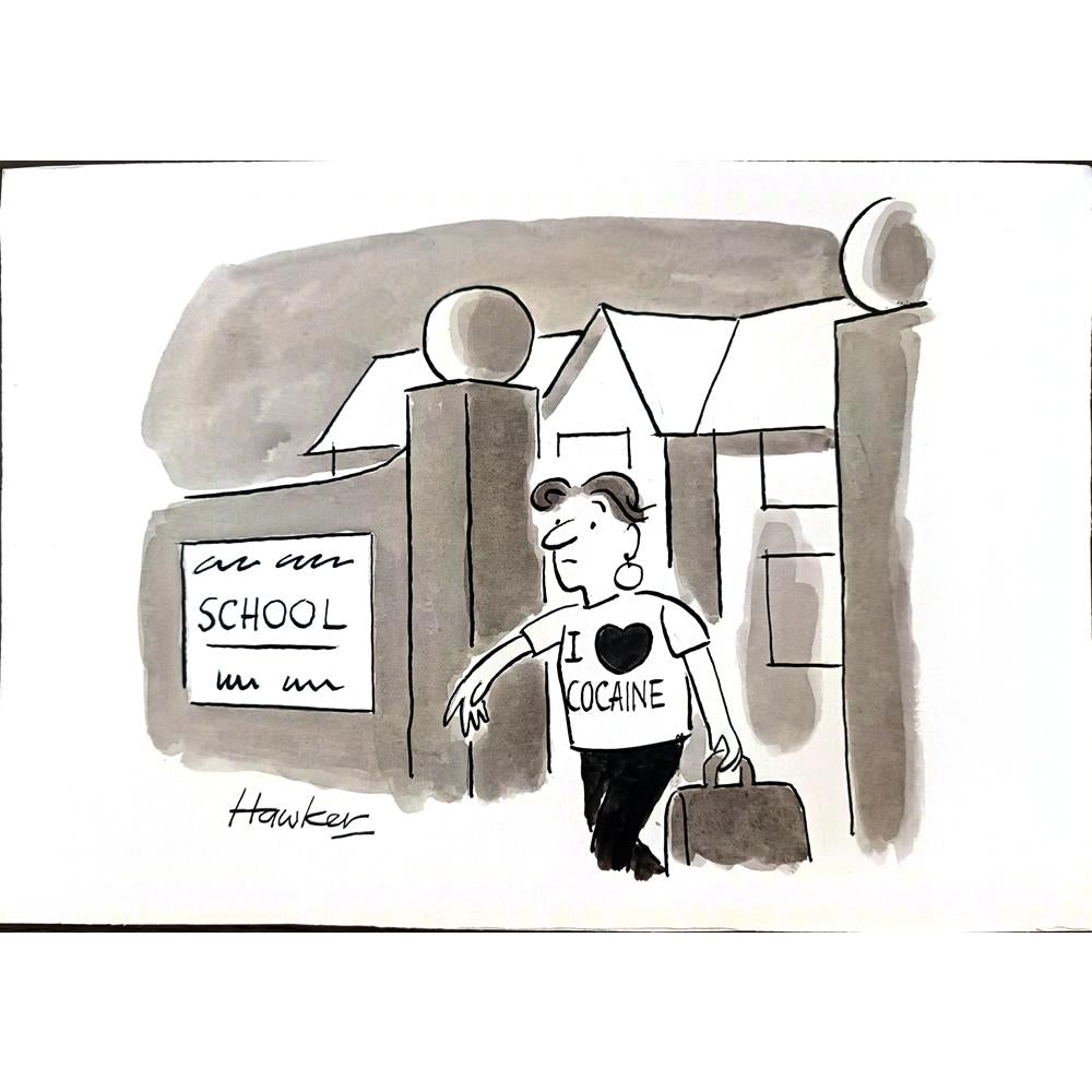 David Hawker 29x21cm Orijinal Karikatür BOD01842